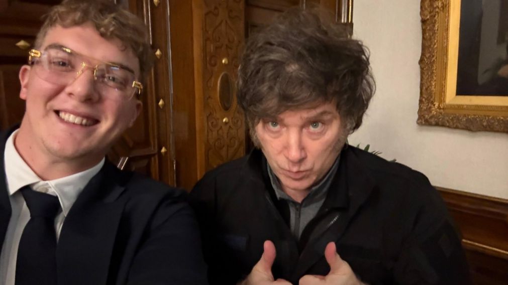 Hayden Mark Davis, junto con el presidente Javier Milei.