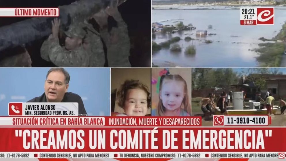 Javier Alonso detalló cómo sigue el operativo de emergencia en Bahía Blanca.