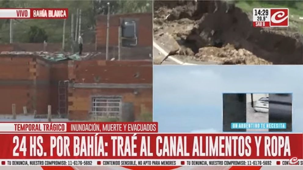 Algunos vecinos decidieron quedarse en los techos de sus casas para cuidar sus viviendas y evitar que les roben.