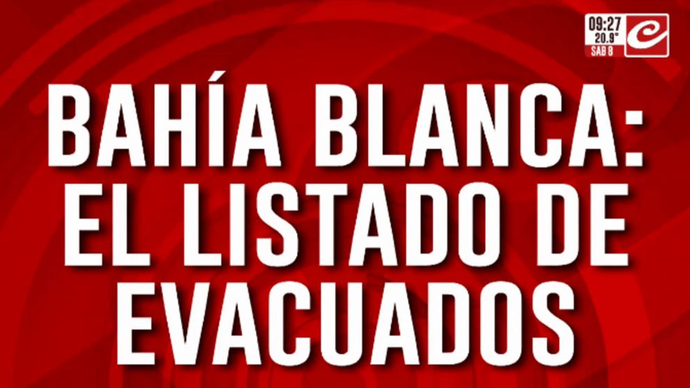 La Municipalidad de Bahía Blanca habilitó en las últimas horas un sitio web con la lista de las personas que han sido evacuadas por el temporal.