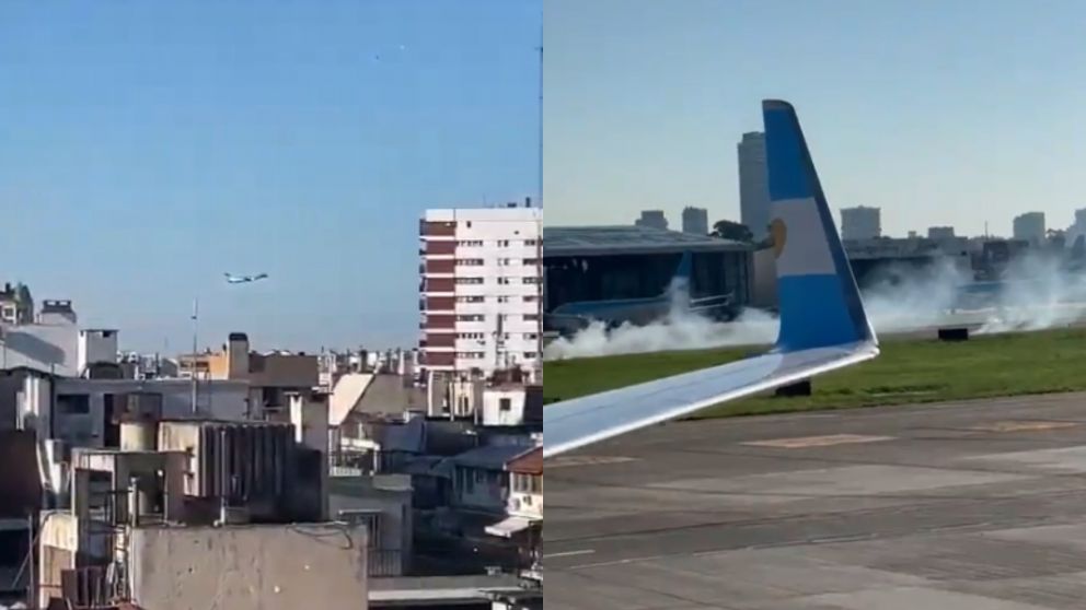 Las imágenes del avión dañado circularon por las redes sociales.