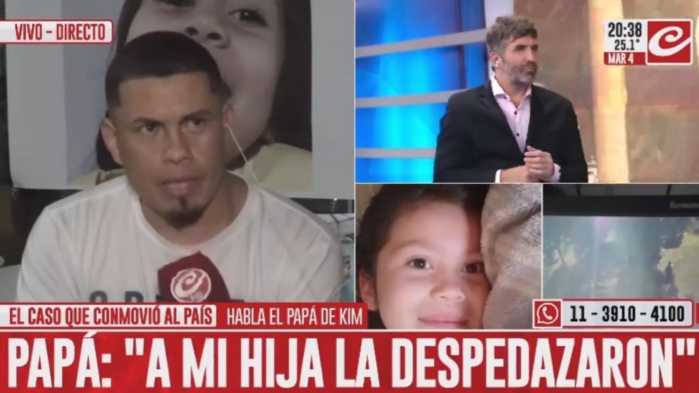 Marcos Gómez no pudo contener su bronca y dolor por el crimen de su hija de siete años.