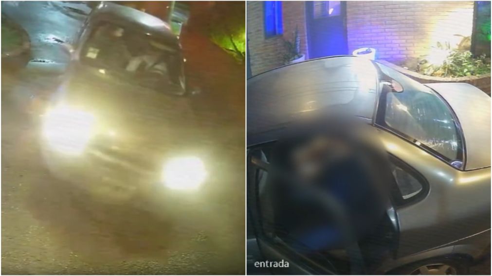 La pareja quedó grabada por una cámara de vigilancia.