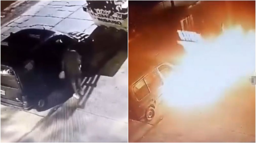 El dram�tico momento fue captado por una c�mara de seguridad.