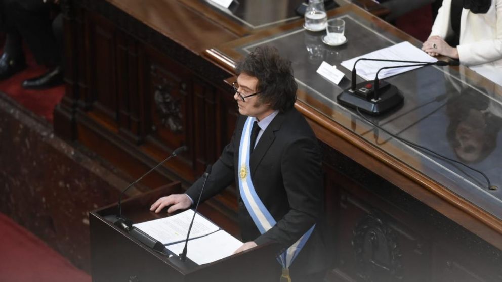 El discurso completo de Javier Milei al frente de la apertura de las sesiones ordinarias del Congreso (Hernán Nersesian/Crónica).