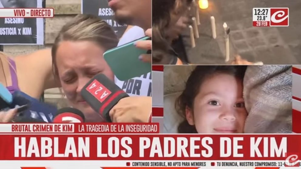 Los papás de Kim Gómez hablaron frente al Juzgado de Menores de La Plata (Crónica HD).