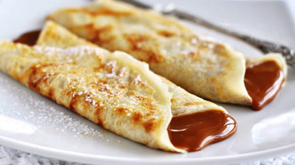 Los panqueques con dulce de leche son ideales para acompañar el mate.