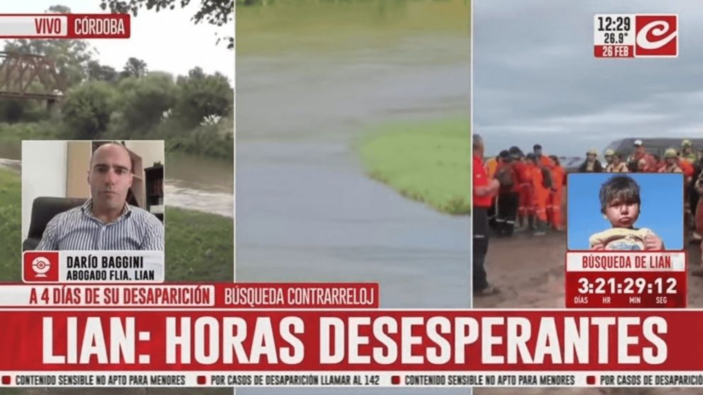 El abogado de la familia de Lian, Darío Baggini, habló con Crónica HD (Captura).