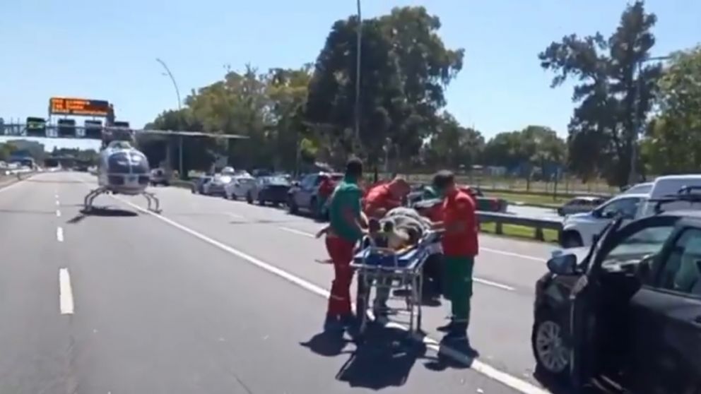 Nueve veh�culos impactaron sobre la General Paz en la mano al R�o de la Plata.