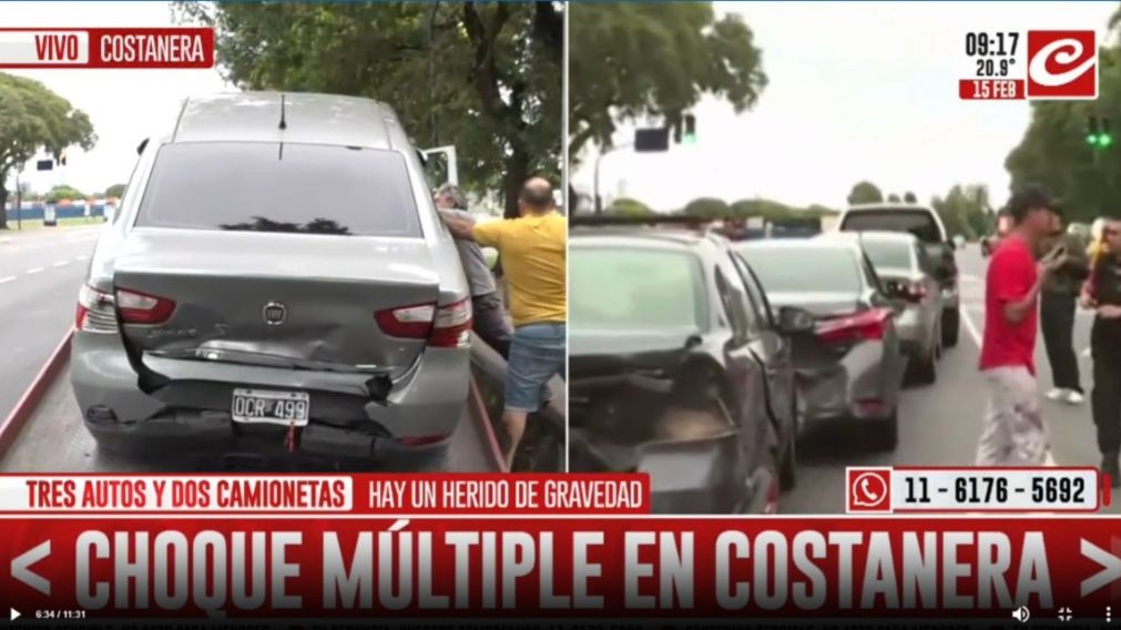 Tremendo choque en cadena en Costanera.