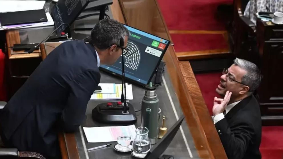 Martín Menem y Germán Martínez discutieron en el recinto.