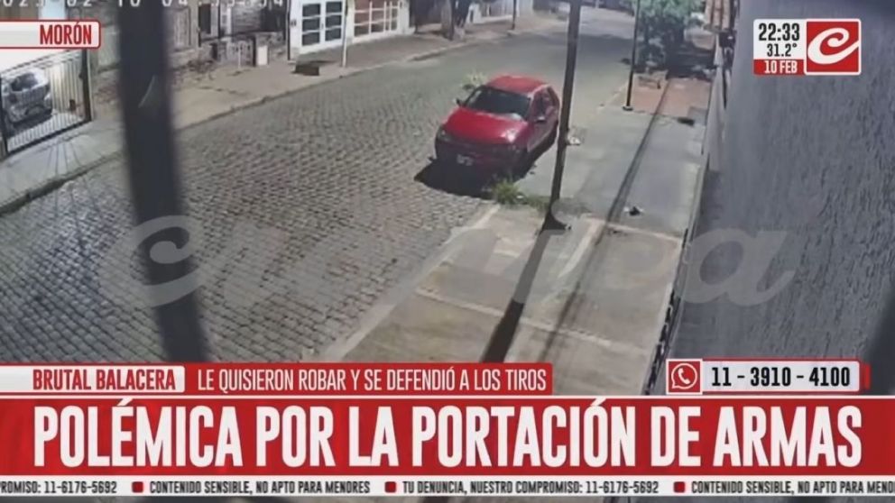Brutal balacera en Morón: le quisieron robar y se defendió a los tiros.