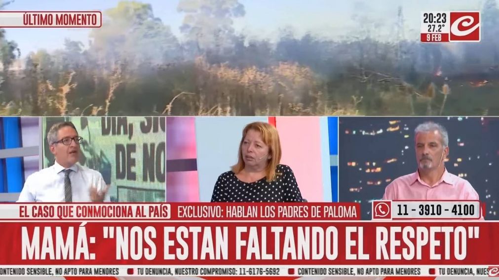Los padres de Paloma Gallardo visitaron el estudio de Cr�nica HD.
