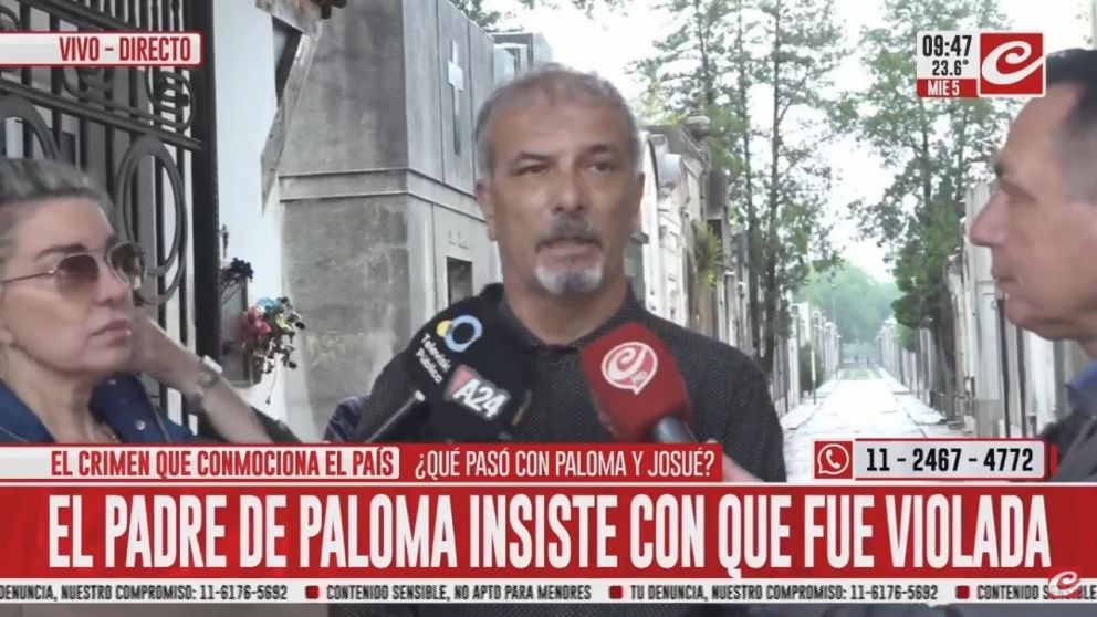 El papá de Paloma reforzó su fuerte teoría del doble crimen (Crónica HD).