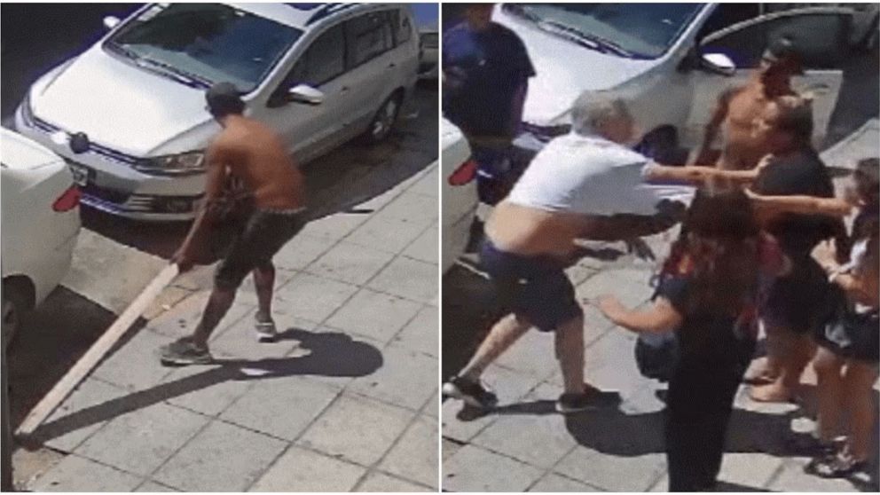 La violenta escena fue grabada por una c�mara de seguridad.