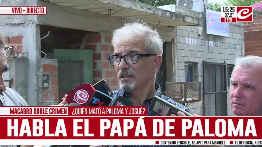 El padre de la adolescente de 16 años habló con la prensa en la puerta de su casa.