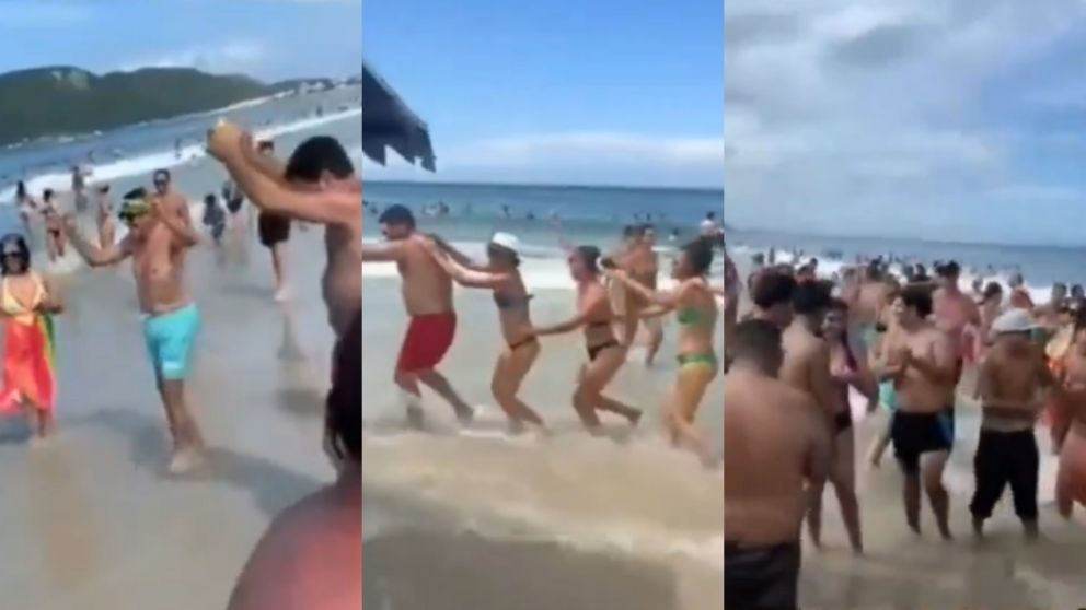 Pura algarabía en las playas de Brasil.