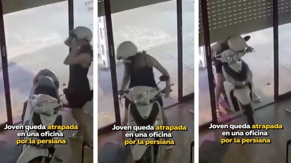 Así quedó atrapada una joven.