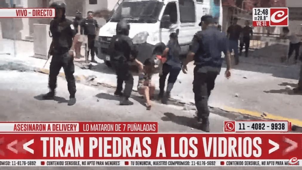 Detenciones en la manifestaci�n por el crimen del delivery.
