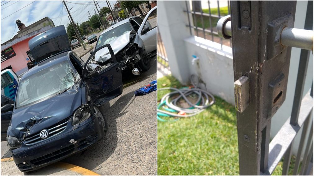 El vehículo en el que escapaban los desvalijadores impactó con otro.