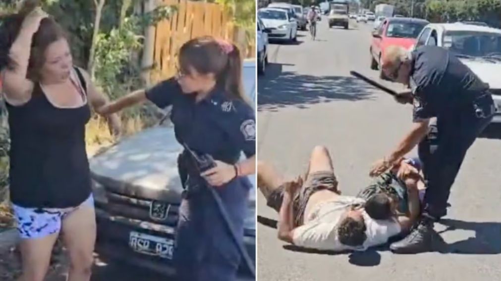 Los dos hombres y las dos mujeres se pelearon a trompadas y tuvo que intervenir una patrulla municipal para separarlos.