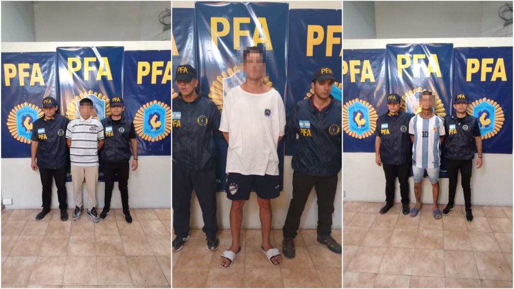 Los tres acusados que quedaron apresados.
