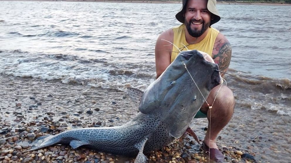 El surubí capturado fue un ejemplar de un tamaño impresionante que pesaba cerca de 40 kilos.
