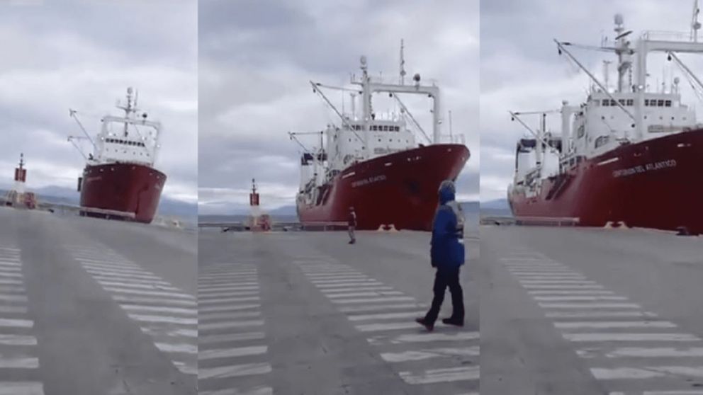 A pesar del accidente, las operaciones del puerto de Ushuaia no se vieron interrumpidas.