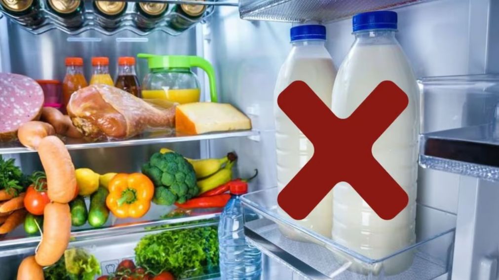 No es una buena idea poner la leche en la puerta de la heladera.