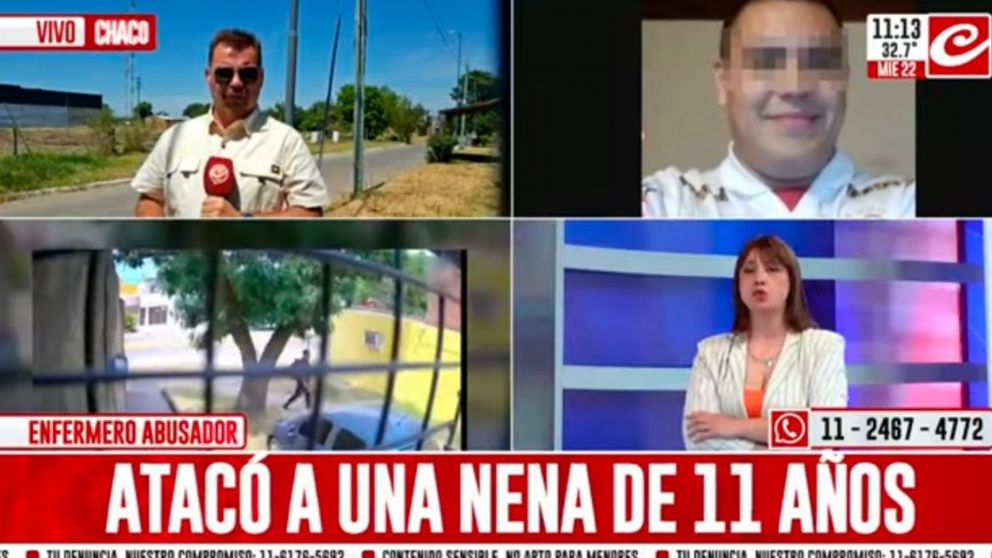 El enfermero que atacó a la nena de 11 años quedó detenido.