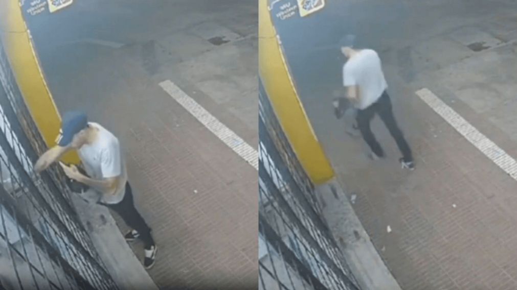 Así se fue el delincuente tras dispararle a comerciante.