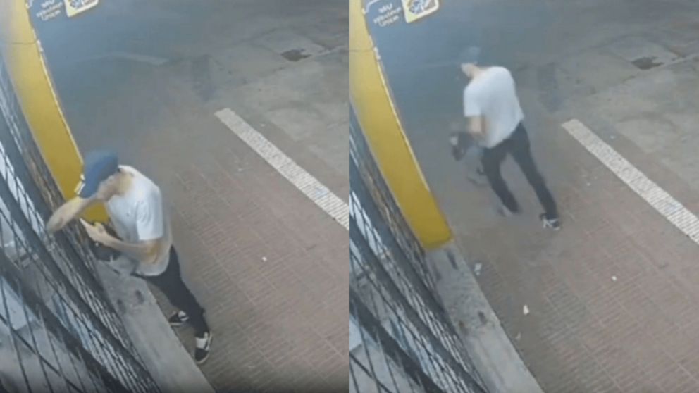 Así se fue el delincuente tras dispararle a comerciante.