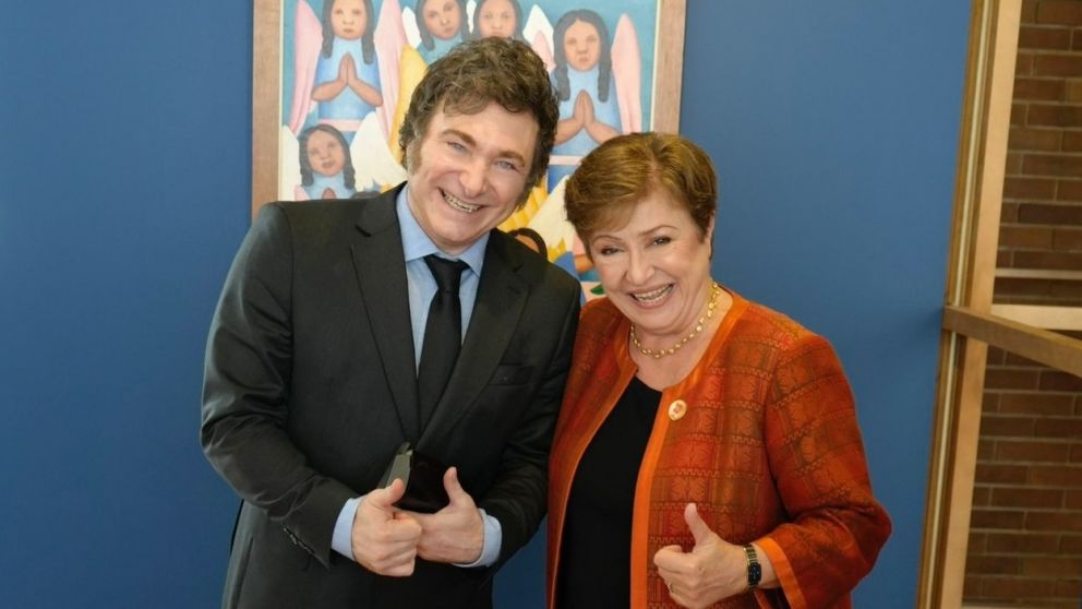 Javier Milei, más cerca de un acuerdo con el FMI que conduce Kristalina Georgieva.