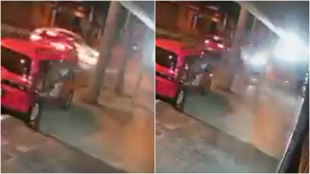 El brutal choque que detuvo una persecusi�n policial.