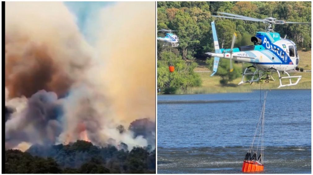 Un tremendo incendio forestal se desató en la ciudad bonaerense de Tandil.