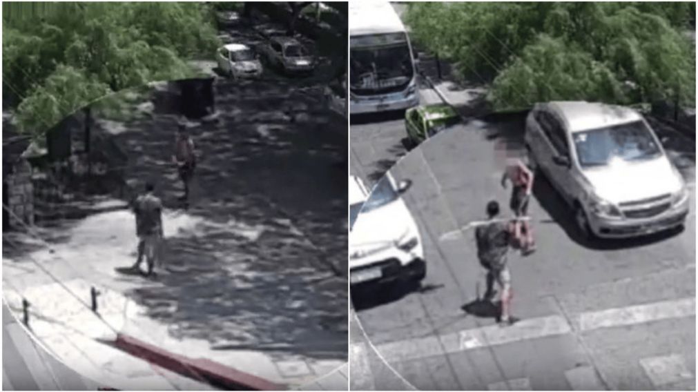 El enfrentamiento quedó registrado por las cámaras de seguridad.