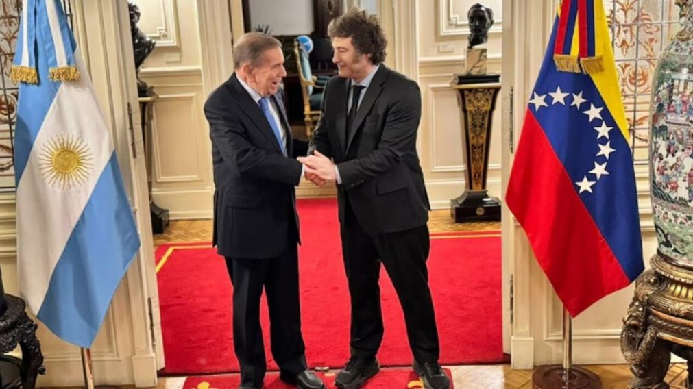 Javier Milei recibió al líder opositor Edmundo González Urrutia (X).