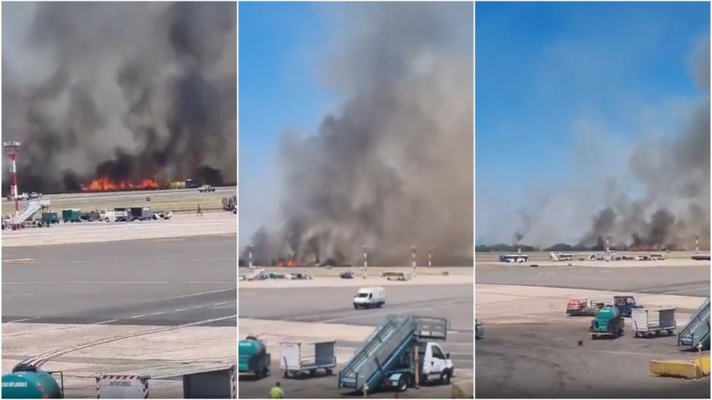 El incendio se desarrolló a un kilómetro y medio de la torre inicial de la pista.
