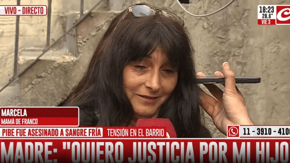 La palabra de la madre del joven asesinado frente a un bunker narco.