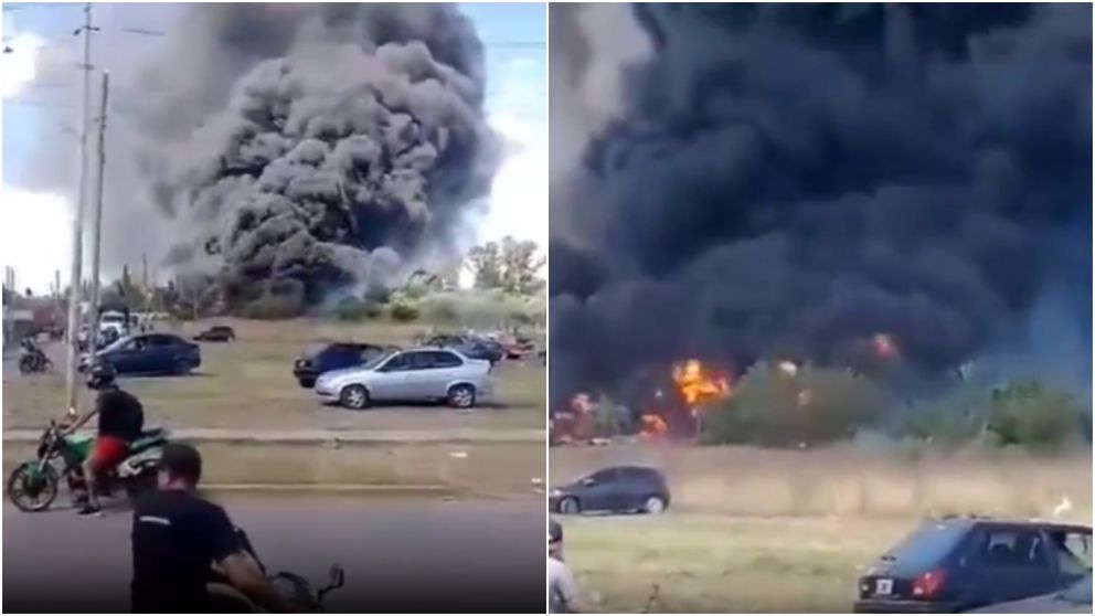 Testigos registraron en imágenes el incendio ocurrido esta tarde.
