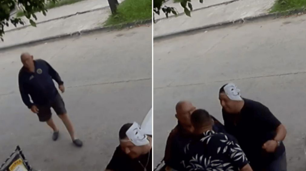 El momento de la pelea que terminó en el disparo del policía jubilado sobre el colectivero.