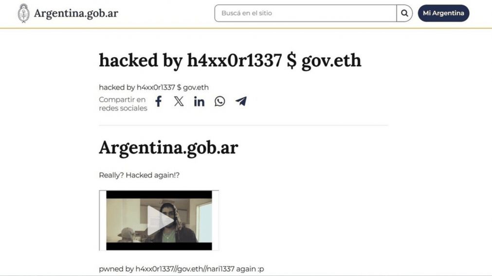 El sitio oficial del gobierno nacional y otras aplicaciones fue hackeados por ciberdelincuentes.