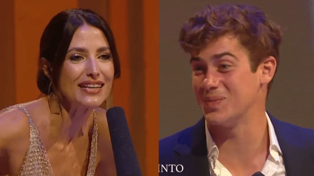 Franco Colapinto le jugó una broma a la conductora de los Premios Olimpia 2024 y provocó la risa de todos (Captura).
