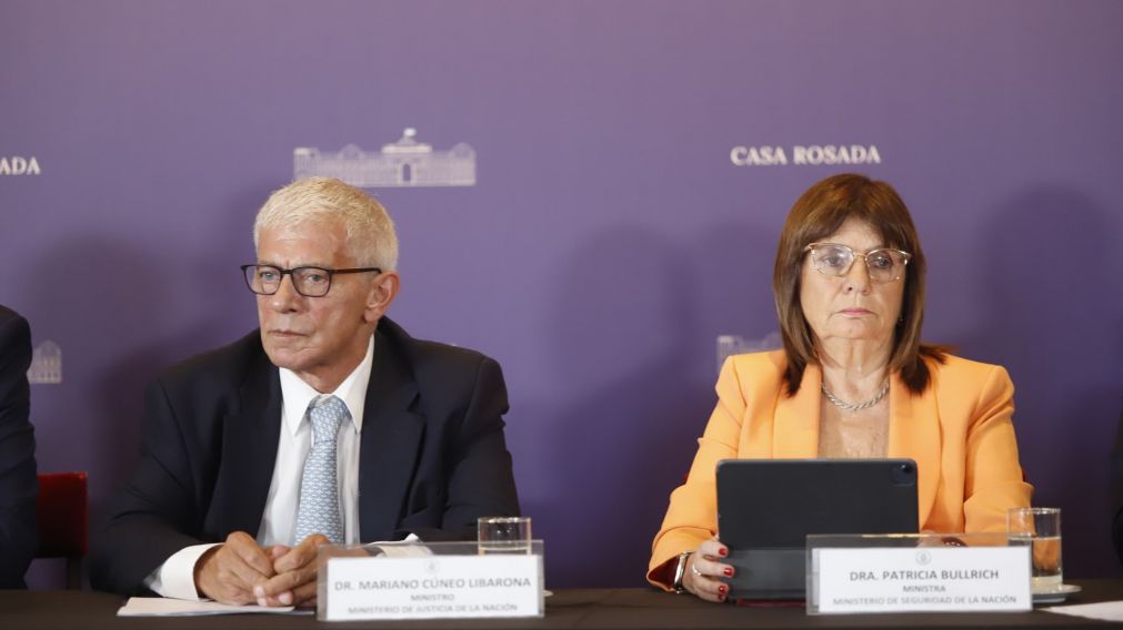 Mariano Cúneo Libarona y Patricia Bullrich presentaron la Mesa de Articulación Judicial contra el Narcotráfico.