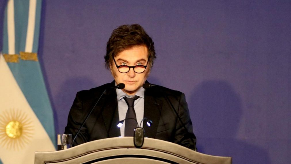 Javier Milei, en el acto de egreso de las tres fuerzas en el Colegio Militar.