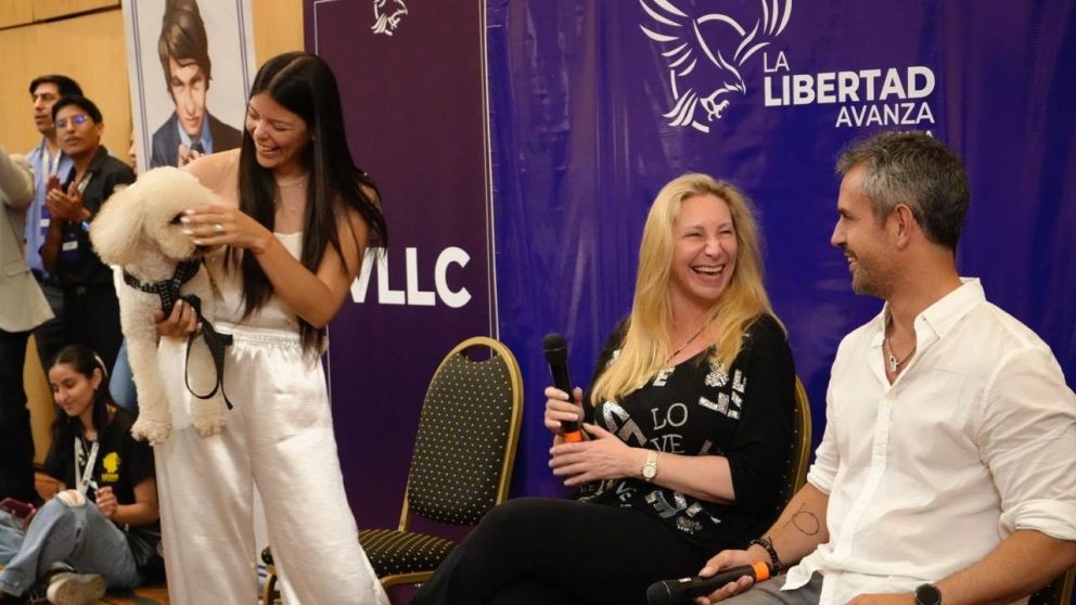 Karina Milei con Martín Menem durante un acto partidario en Salta (X/@LLibertadAvanza).