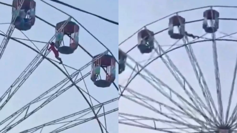 El momento de tensión que vivió una nena a 20 metros de altura.