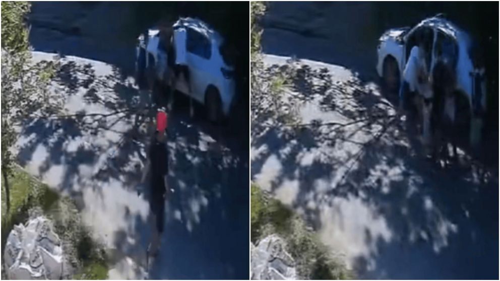 La cruel agresión de los malvivientes quedó filmada.