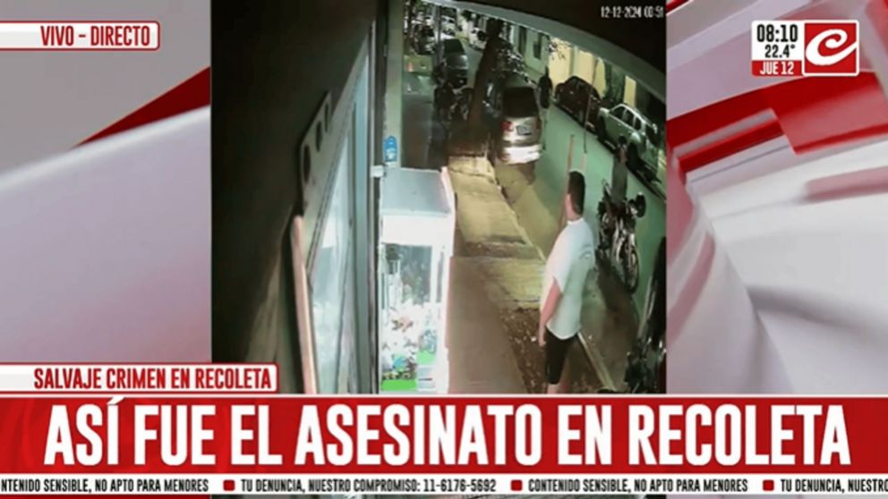 Impactante crimen en un kiosco de Recoleta.