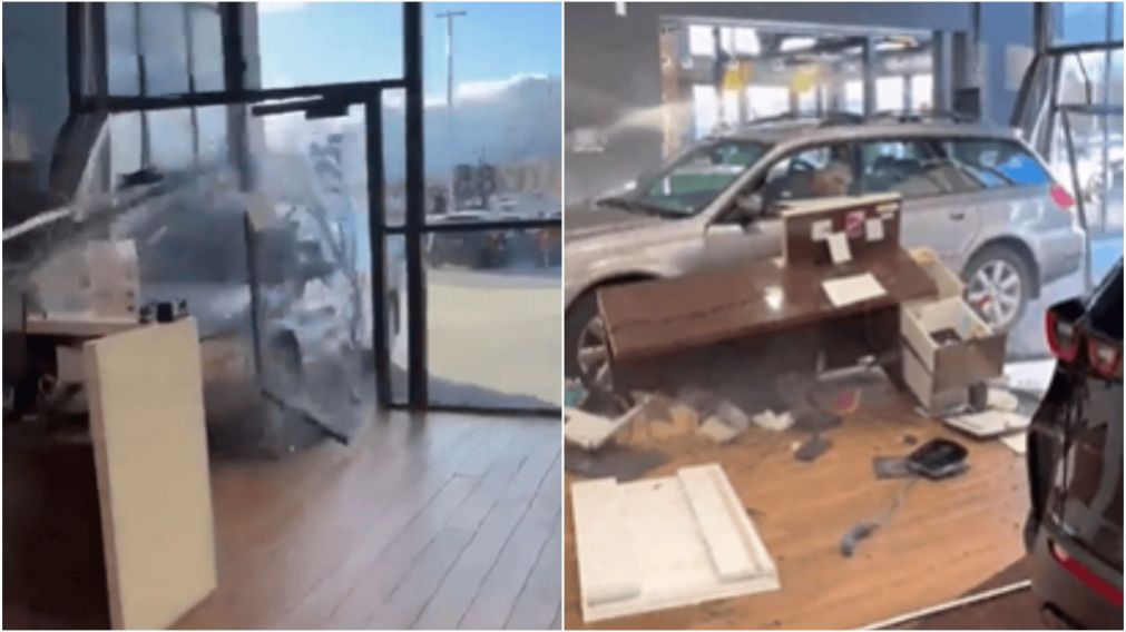 El comercio qued� destrozado por el choque.
